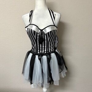 Hot Topic Beetle juice corset top and matching tutu